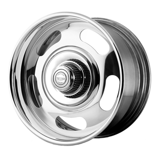 Change main image to: American Racing , Two-piece Chrome Center Polished Barrel