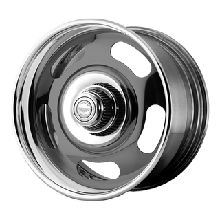 Change main image to: American Racing , Two-piece Gray Center Polished Barrel