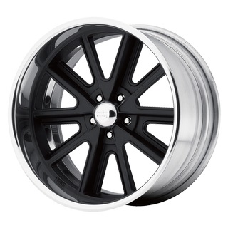 Change main image to: American Racing , Two-piece Hot Rod Black Center Polished Barrel