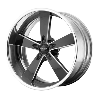Change main image to: American Racing , Two-piece Black Milled Center Polished Rim