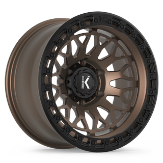 Change main image to: KG1 Forged , Textured Bronze Wheel Black Ring