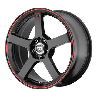 Change main image to: Motegi , Matte Black Red Racing Stripe