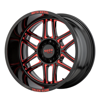 Change main image to: Moto Metal , Gloss Black Milled With Red Tint