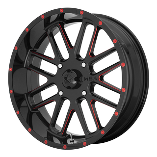 Change main image to: MSA , Gloss Black Milled With Red Tint