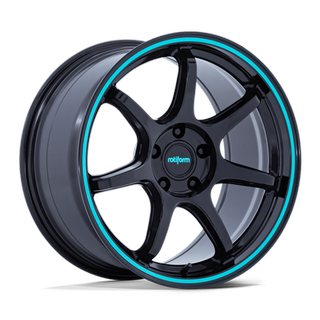 Change main image to: Rotiform , Gloss Black w/Teal Stripe